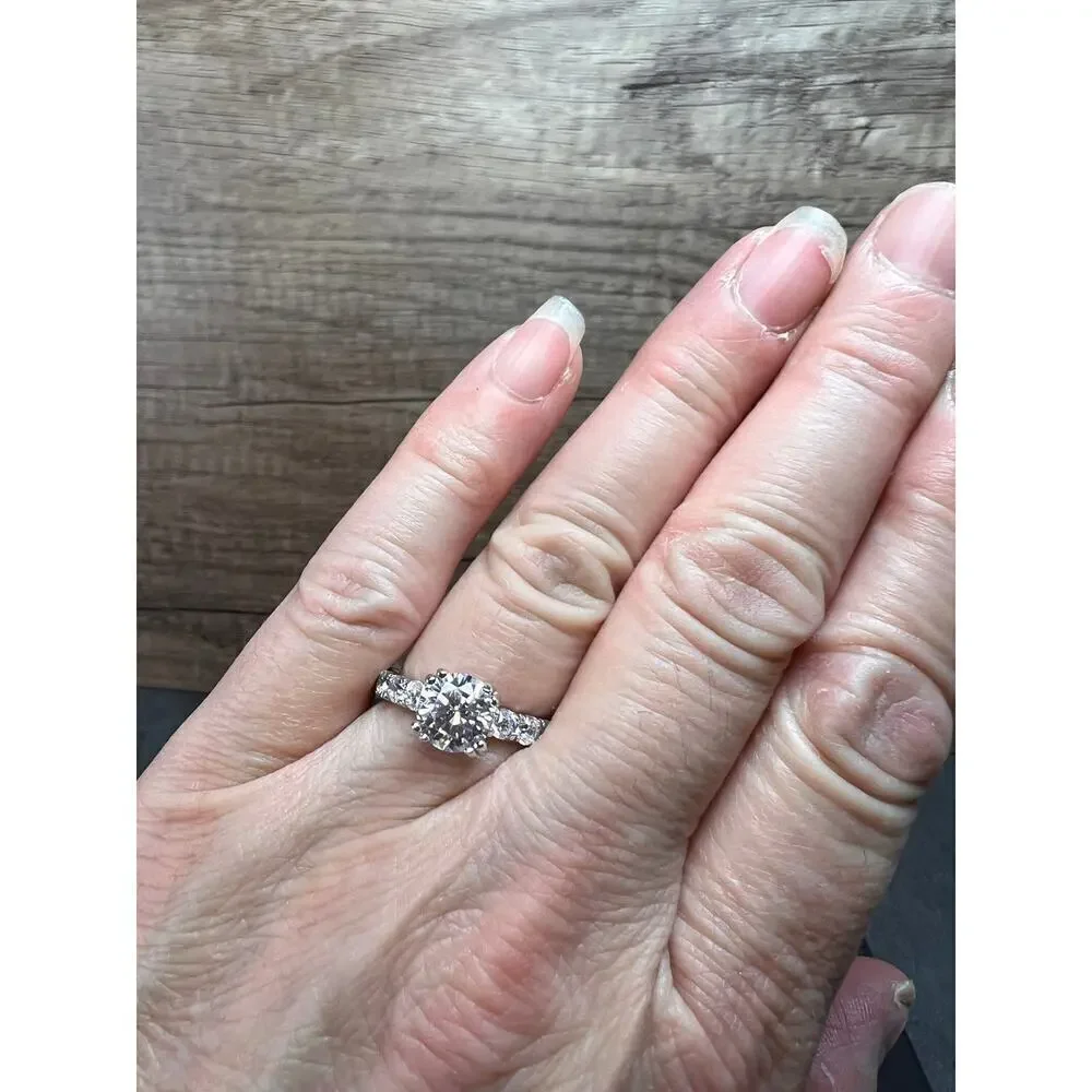 Cubic zirconia sterling silver ring size 7